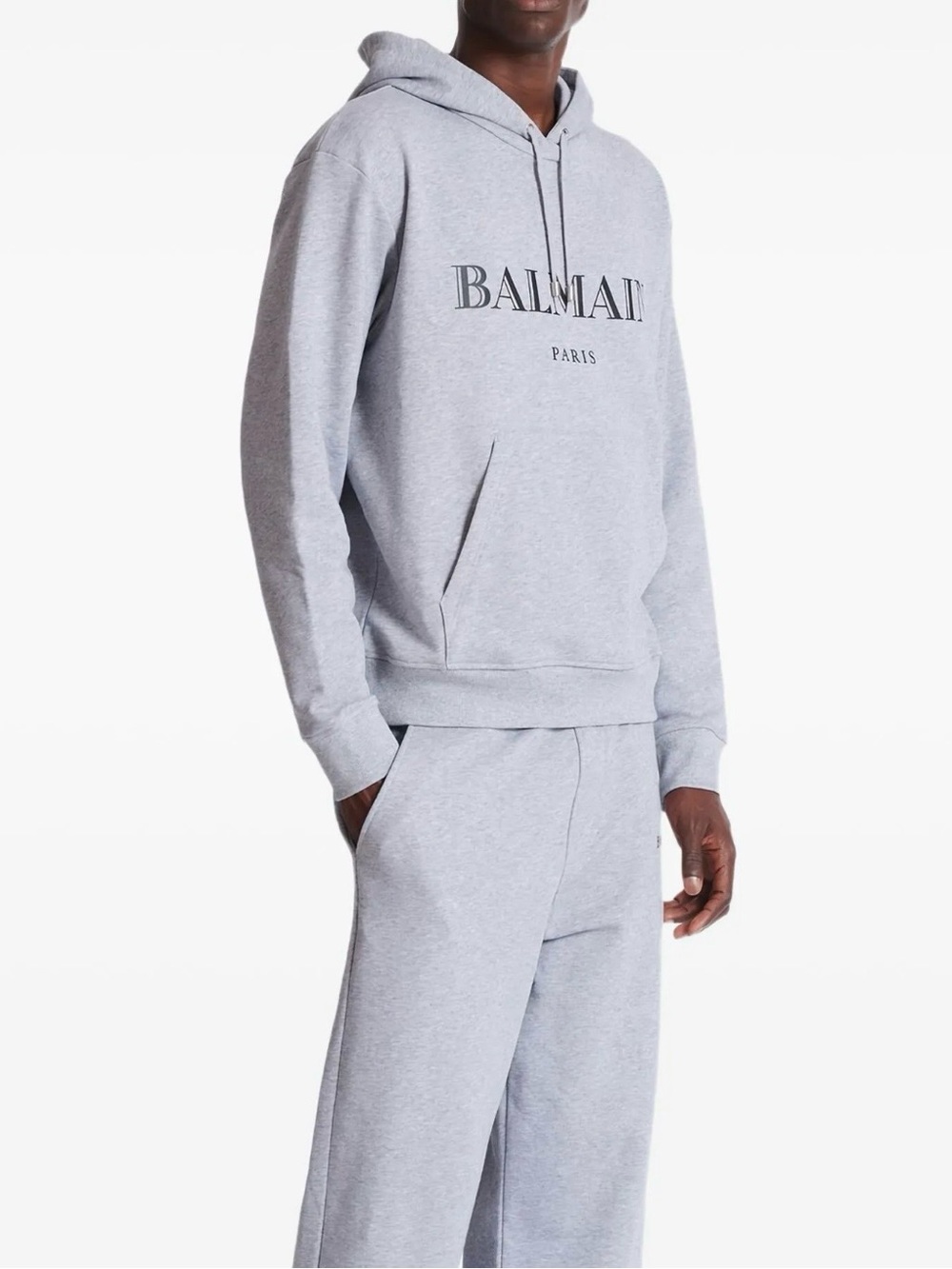 Balmain Paris Men's Grey Logo Hoodie Size 2XL - Picture 3 of 16